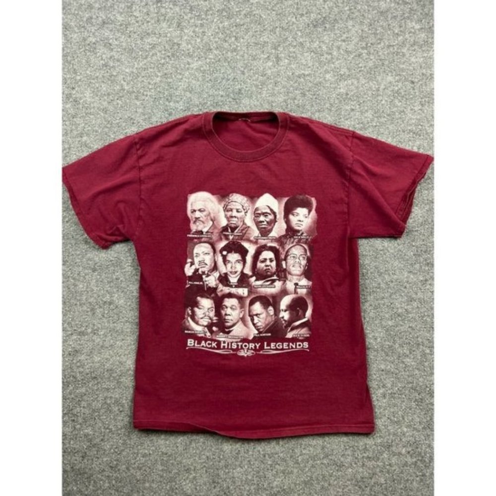 Vintage Y2K Black History Month Graphic T-Shirt Malcolm X MLK Garvey Adult Size
